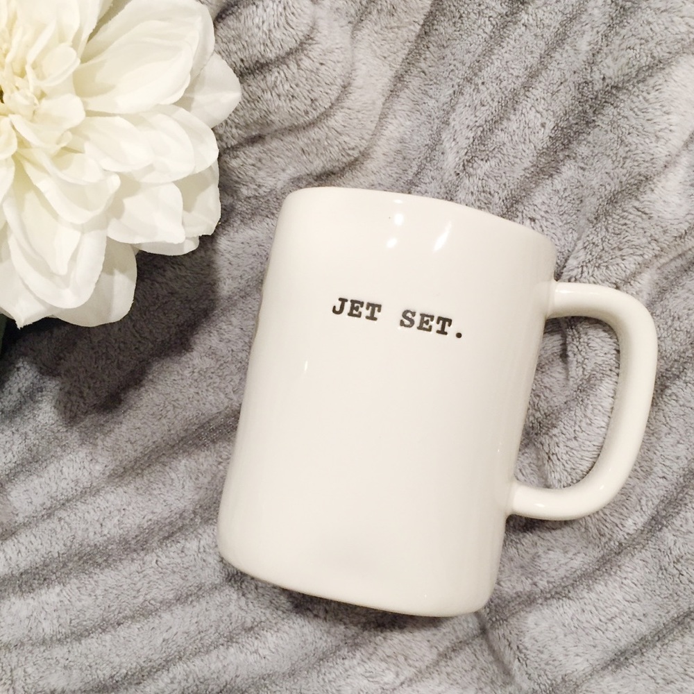 NEW RAE DUNN MAGENTA JET SET MUG CUP COFFEE TEA